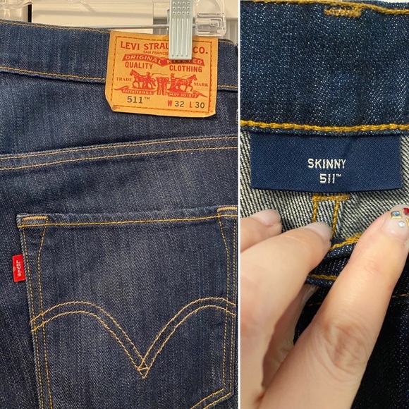 Levi’s Men 511 Skinny Slim Jeans Dark Blue - Picture 7 of 8